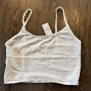 PacSun White Cropped Cami Tank Top